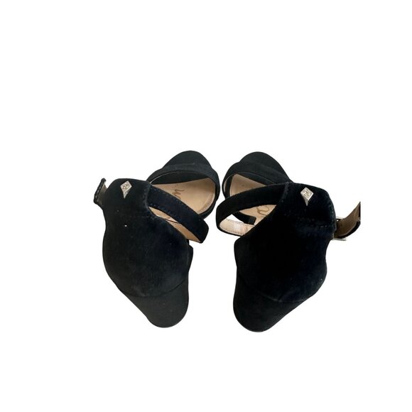 SAM EDELMAN Black Suede Ankle Strap Heels Size 7.5 - Picture 8 of 9